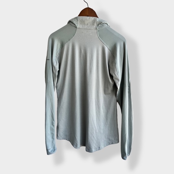 COLUMBIA Eucalyptus Green Striped Omni-Wick Long Sleeve Quarter-Zip Women’s Med - Picture 6 of 6